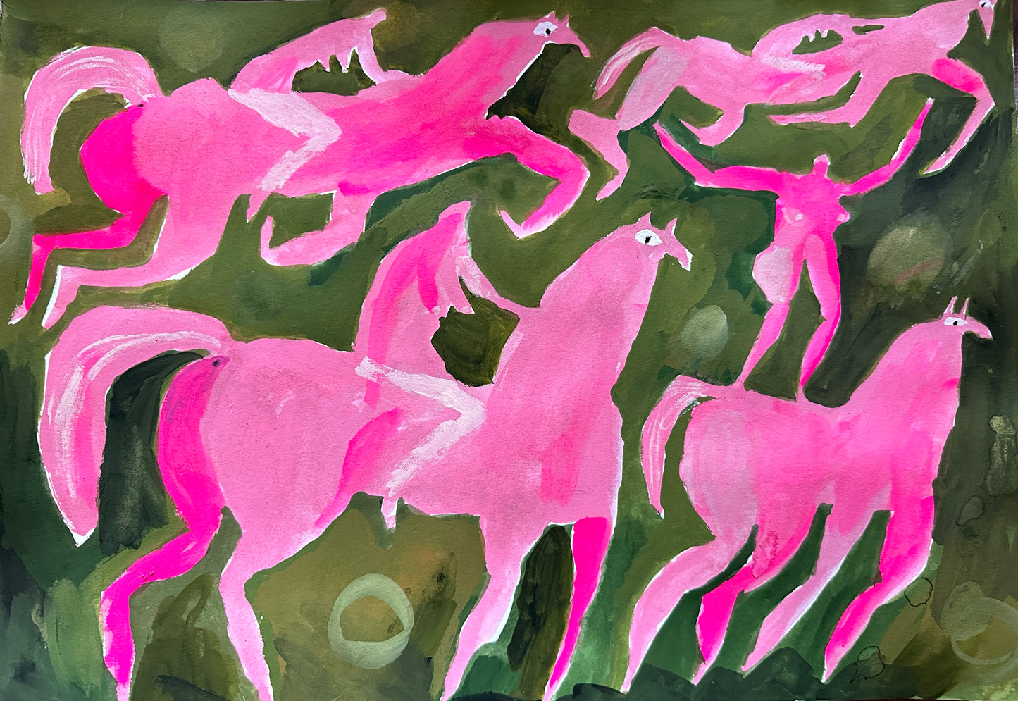 PINK HORSES AND RIDERS