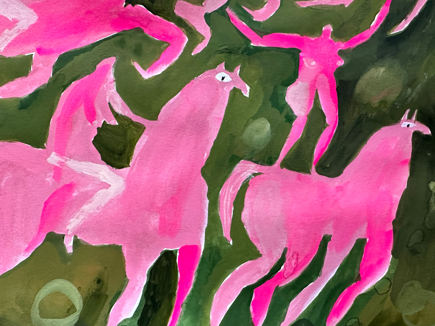 PINK HORSES AND RIDERS